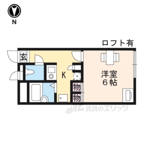 奈良市西大寺赤田町のマンションの間取り