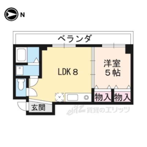 京都市中京区海老屋町のマンションの間取り