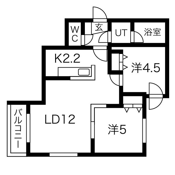 札幌市中央区南二十三条西のマンションの間取り