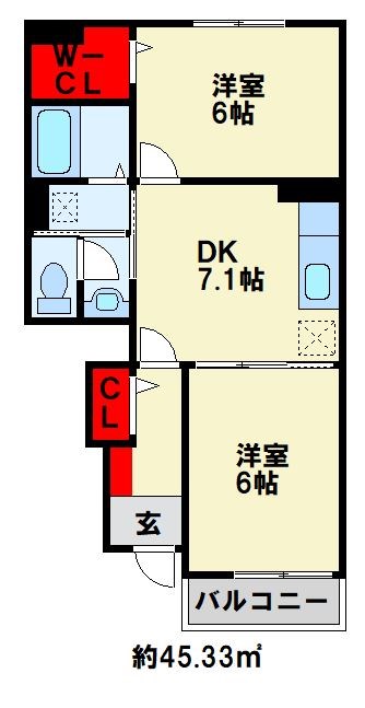 サンデリアーナII　B棟の間取り