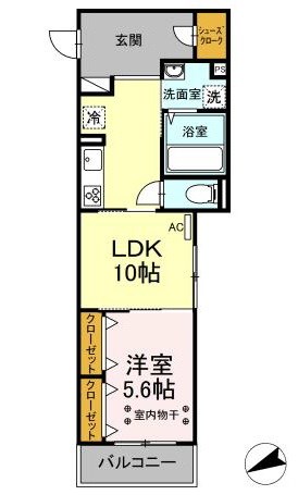 D-room surfside k2の間取り