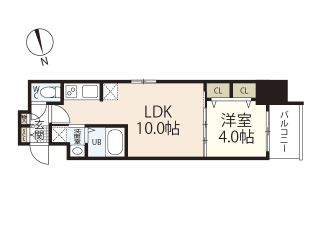 Ｓ－ＲＥＳＩＤＥＮＣＥ国泰寺町二丁目の間取り