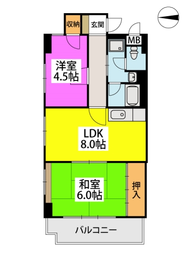 サンライズ荒木駅前の間取り