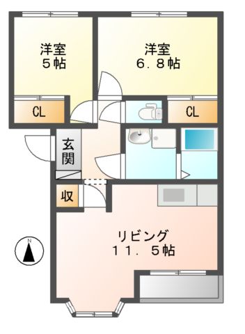 美濃加茂市森山町のアパートの間取り