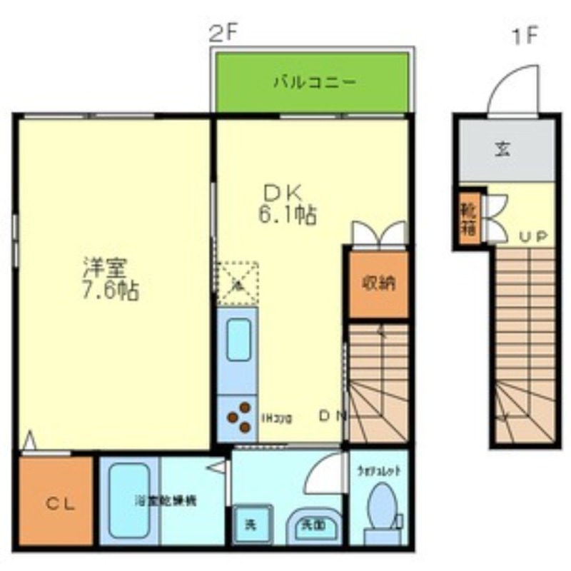 交野市私部のアパートの間取り