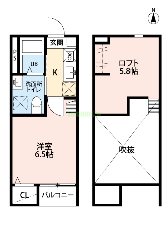 仙台市若林区一本杉町のアパートの間取り