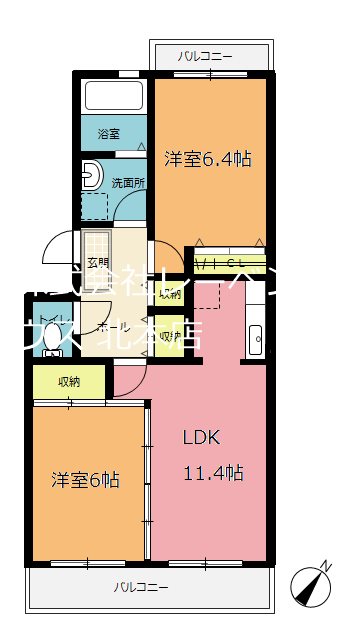 オークハイツツカサの間取り