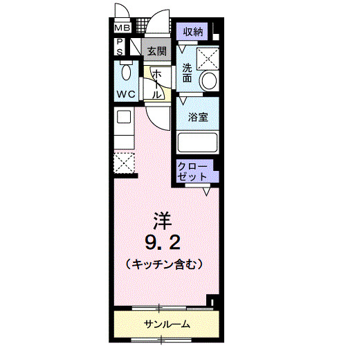 富山市婦中町速星のアパートの間取り