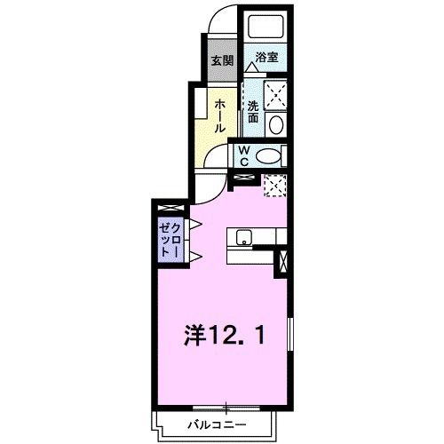 パストラーレ道後Ｃの間取り