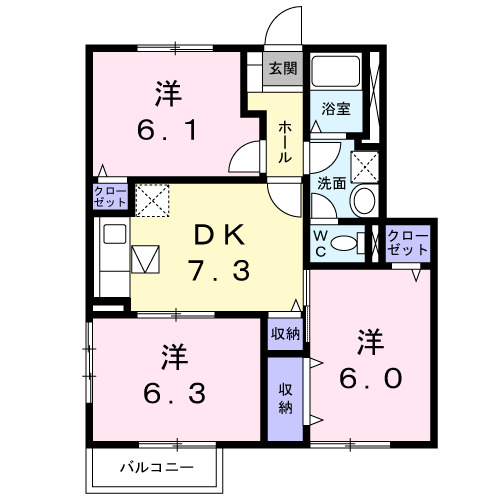 レモンヒル２１Ｂの間取り