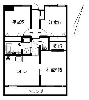 高松市香西東町のマンションの間取り