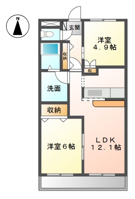 グランディール慶の間取り