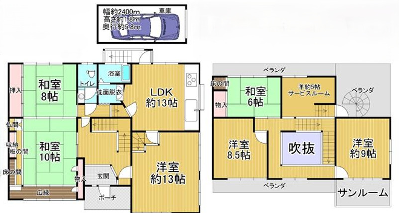 西浦3丁目葉山貸家の間取り