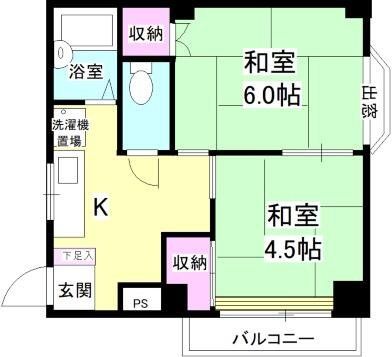 川崎市幸区中幸町のマンションの間取り