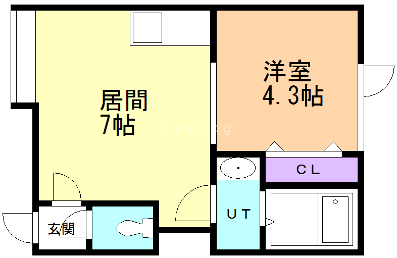 【札幌市東区北十条東のアパートの間取り】