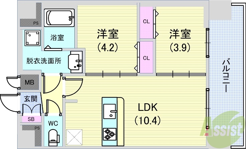 プレサンス庄内ブレイシスの間取り