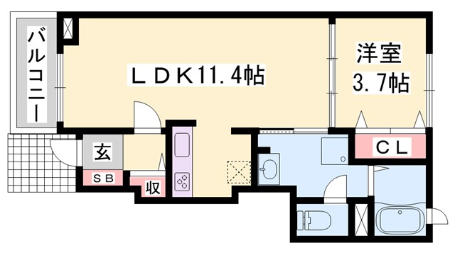 シャンテ　Ｂの間取り