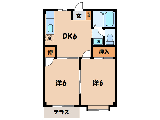 西尾市今川町のアパートの間取り