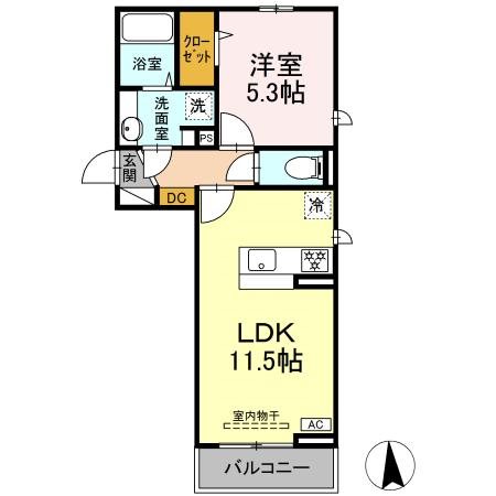 松本市大字里山辺のアパートの間取り