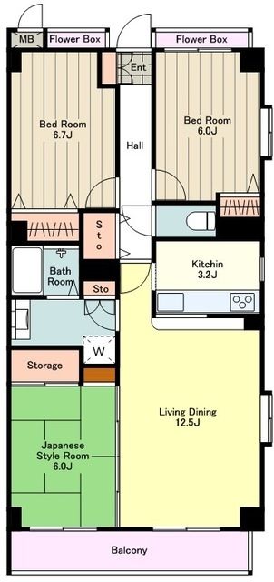 昭島市松原町のマンションの間取り