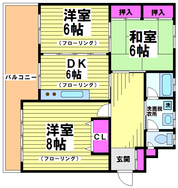 【調布市菊野台のマンションの間取り】