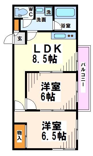 府中市西府町のアパートの間取り