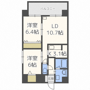 Ｌｅｎｎｏｎ　Ｔｅｒｒａｚａ６－３の間取り