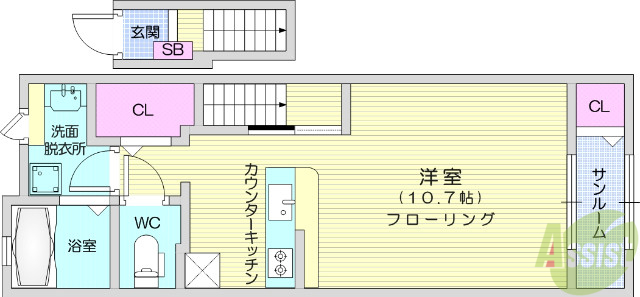 岩沼市押分のアパートの間取り