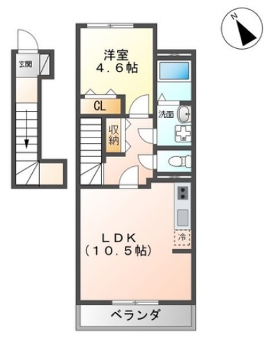 エバーグリーン龍田の間取り