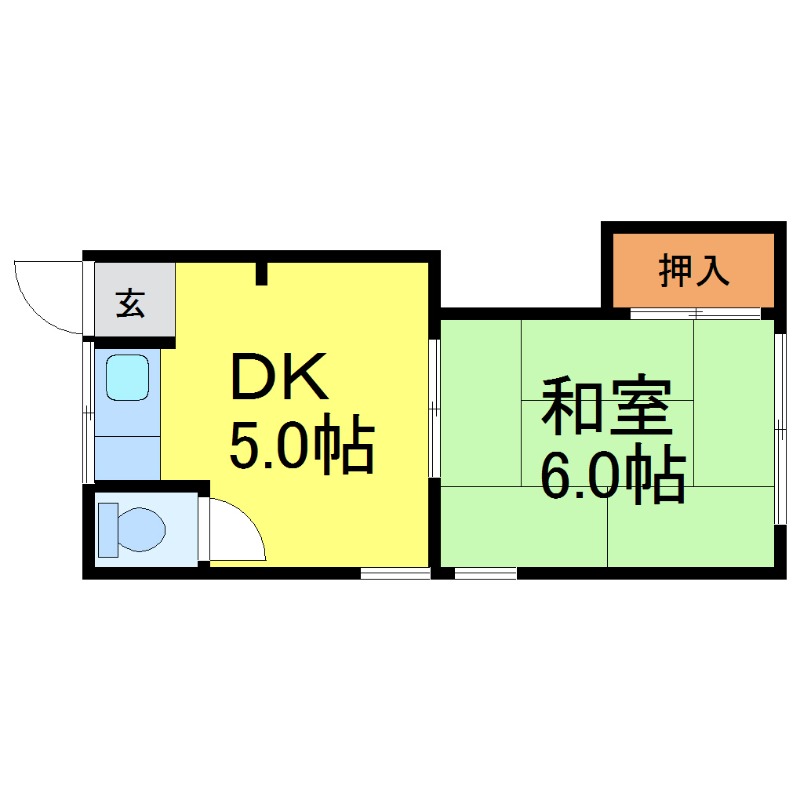 名古屋市瑞穂区雁道町のアパートの間取り