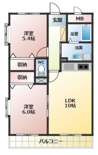 【藤井寺市小山のマンションの間取り】