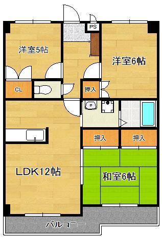 北九州市八幡西区京良城町のマンションの間取り