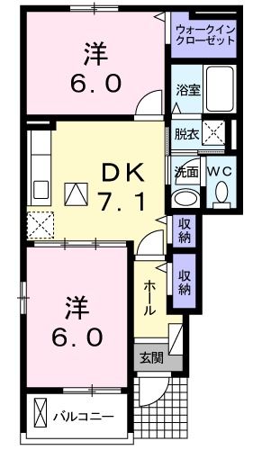 西条市新田のアパートの間取り