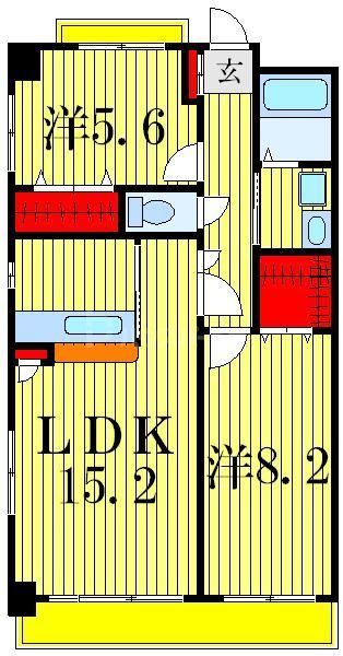 足立区扇のマンションの間取り