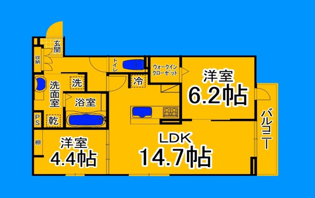 【大阪市住吉区遠里小野のアパートの間取り】