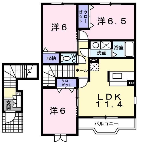 それいゆ東小二里の間取り