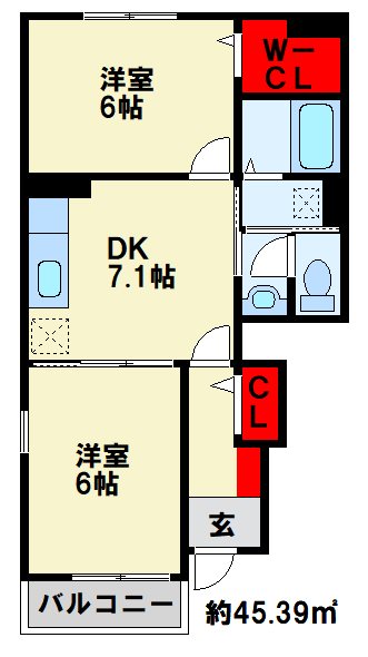 サンデリアーナII　A棟の間取り