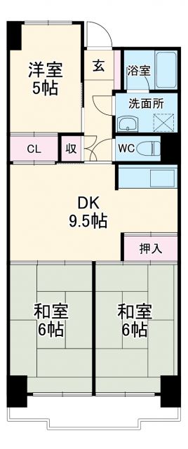 名古屋市港区木場町のマンションの間取り