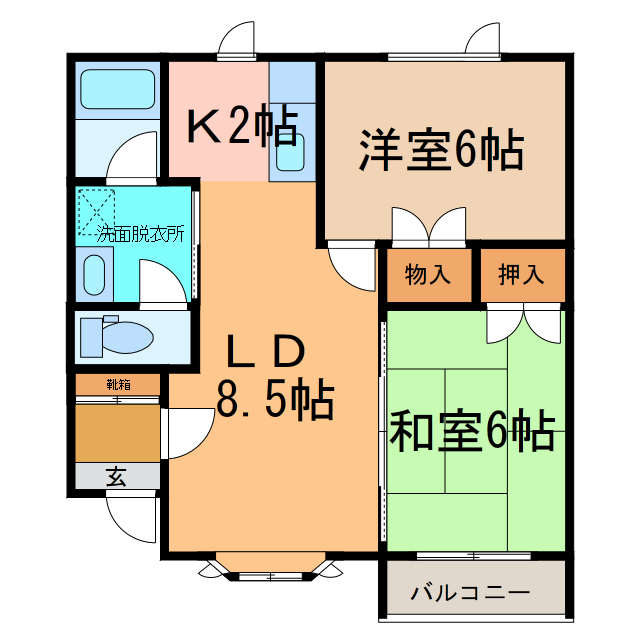 コンフォート音更IIの間取り