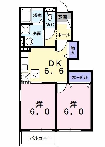 揖斐郡大野町大字中之元のアパートの間取り