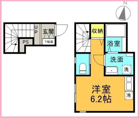 草加市旭町のアパートの間取り