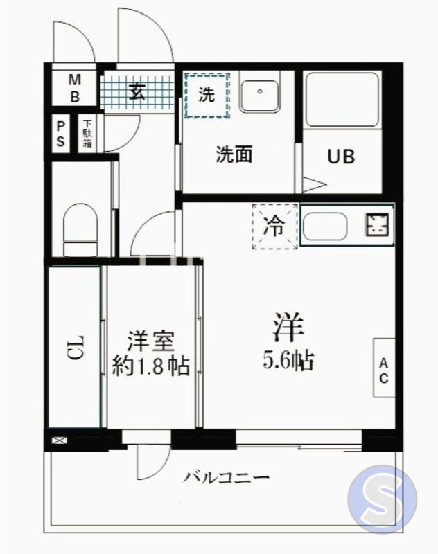 京都市上京区新桝屋町のマンションの間取り