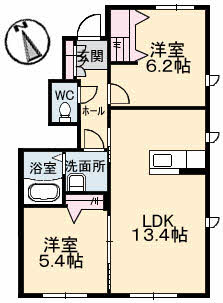 【広島市安佐南区長楽寺のアパートの間取り】