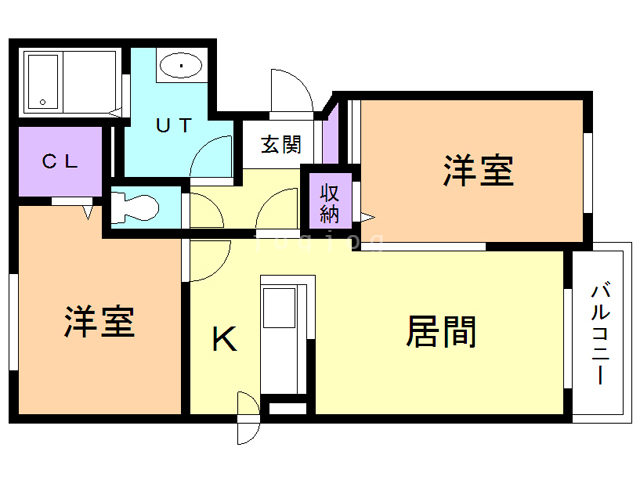 旭川市春光町のマンションの間取り