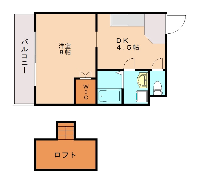 北九州市小倉北区白銀のマンションの間取り