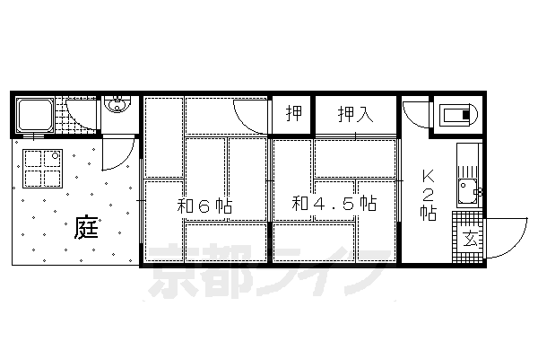 京阪本線 丹波橋駅 徒歩10分 2階建 築54年の間取り写真