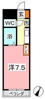 岡山県倉敷市下庄（マンション）の賃貸物件の間取り