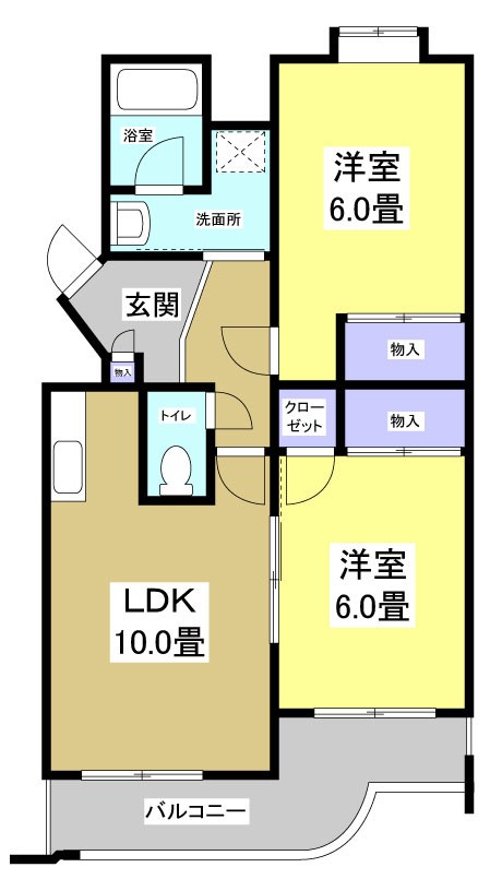 遠鉄ハイツ西ヶ崎Ｆ棟の間取り