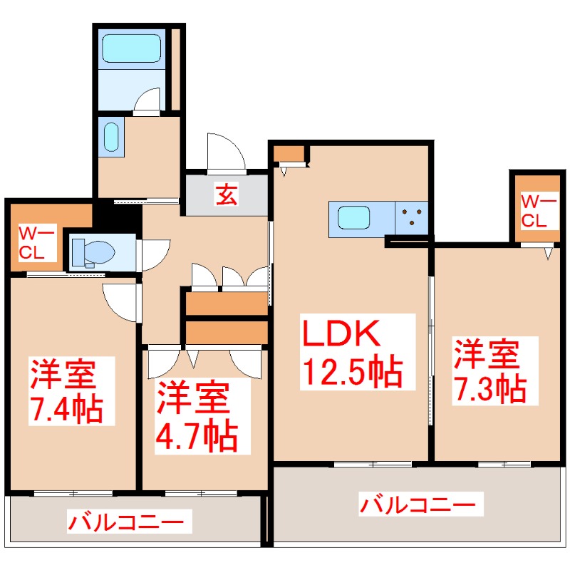 シャーメゾン大龍II棟の間取り