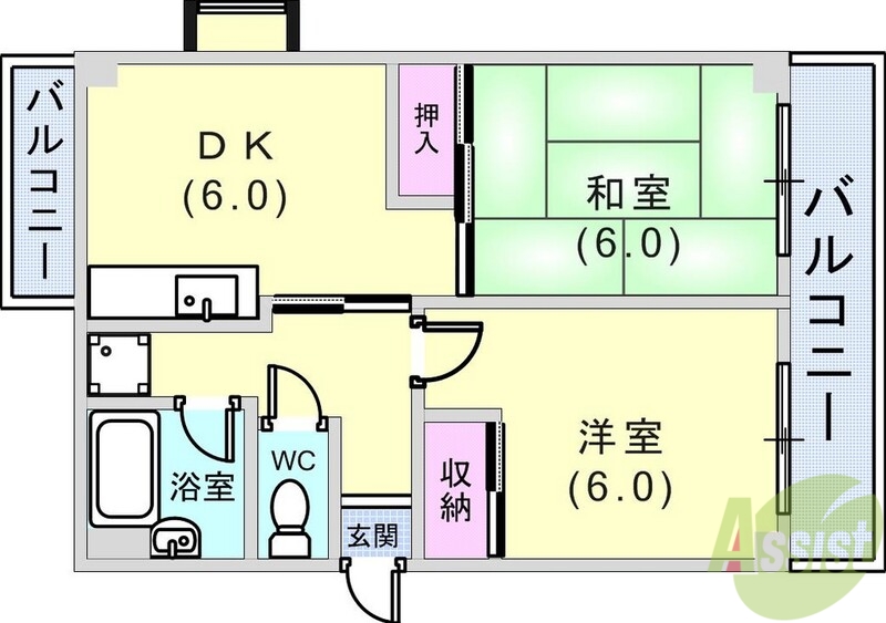 白い小さなMansion六甲の間取り